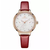 NAVIFORCE NF5003 Red PU Leather Sub-Dials Chronograph Watch For Women - Red & RoseGold