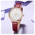 NAVIFORCE NF5003 Red PU Leather Sub-Dials Chronograph Watch For Women - Red & RoseGold, 3 image