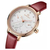 NAVIFORCE NF5003 Red PU Leather Sub-Dials Chronograph Watch For Women - Red & RoseGold, 2 image