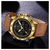 NAVIFORCE NF9144 Brown PU Leather Dual Time Wrist Watch For Men - Brown & Golden, 4 image