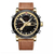 NAVIFORCE NF9132 Brown PU Leather Wrist Watch for Men - Golden