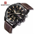 NAVIFORCE NF9136 BROWN PU LEATHER DUAL TIME WATCH FOR MEN - BROWN, 2 image
