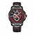NAVIFORCE NF9142 Black PU Leather Chronograph Watch For Men - Black & Red