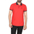 Men's Red Solid Polo Shirt (Navy Collar)