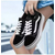 Summer Stylish Woman PU Leather Rose Black Sneakers Shoes, 4 image