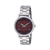 Bold Brown Dial Silver Stainless Steel Strap Watch